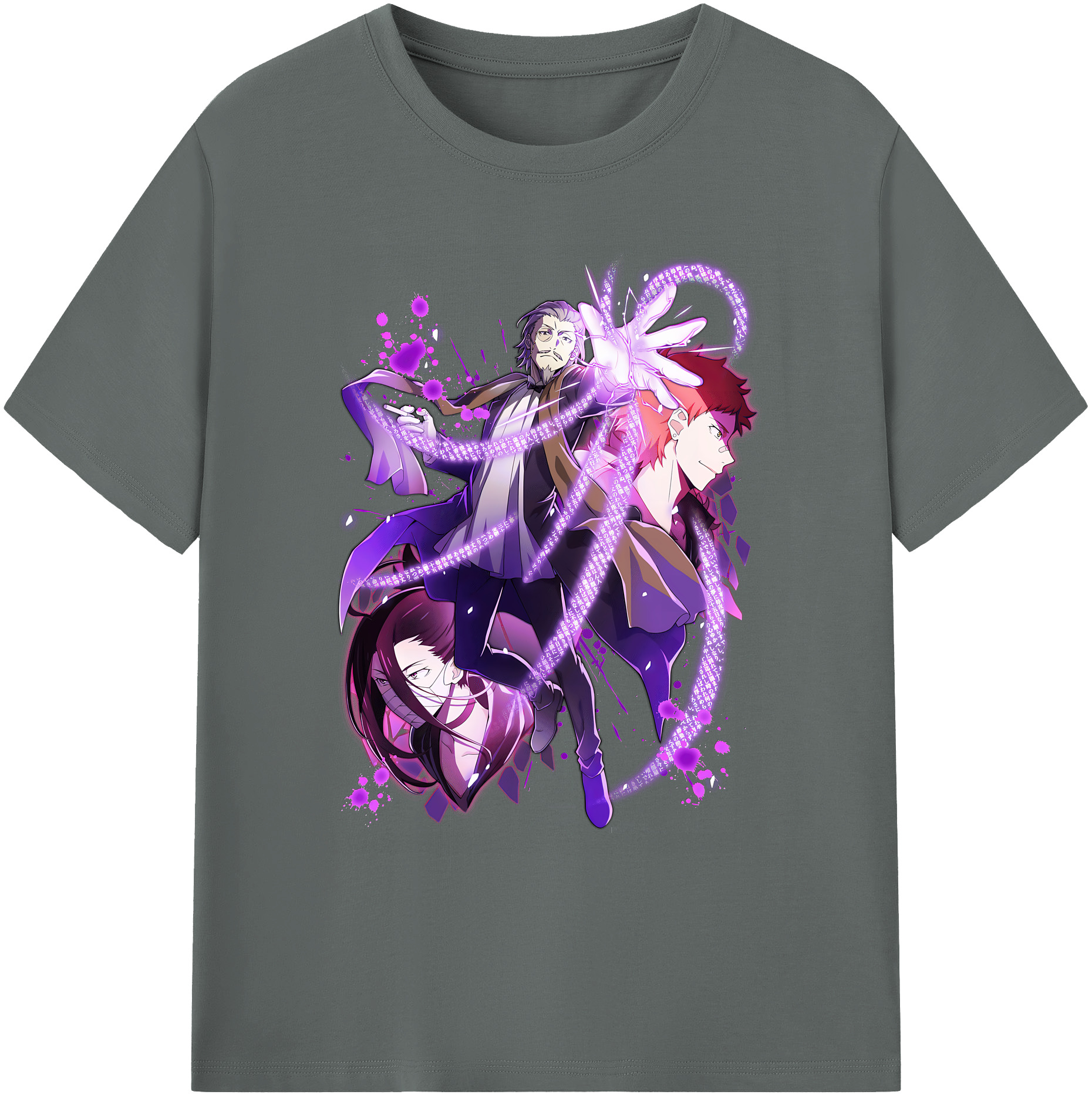 （画像用） 文豪ストレイドッグス Bungo Stray Dogs 綿100％ メンズ半袖Tシャツ｜肌触りやわらか＆通気性